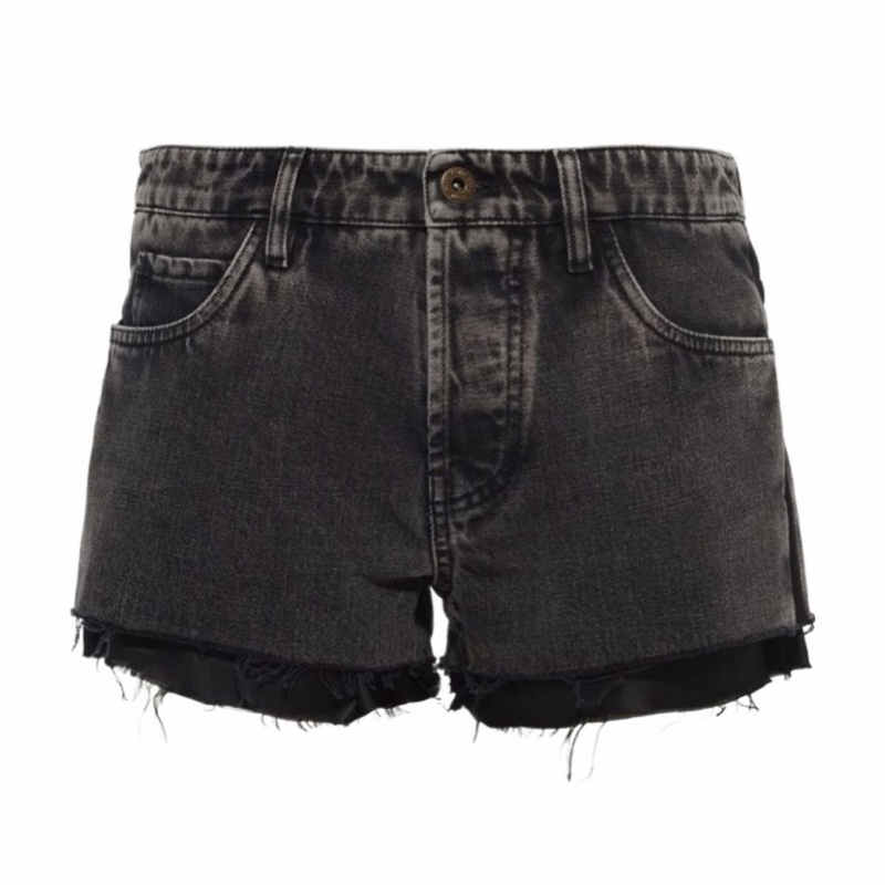 Miu Miu 女士 徽標細節牛仔短褲25 27碼-0