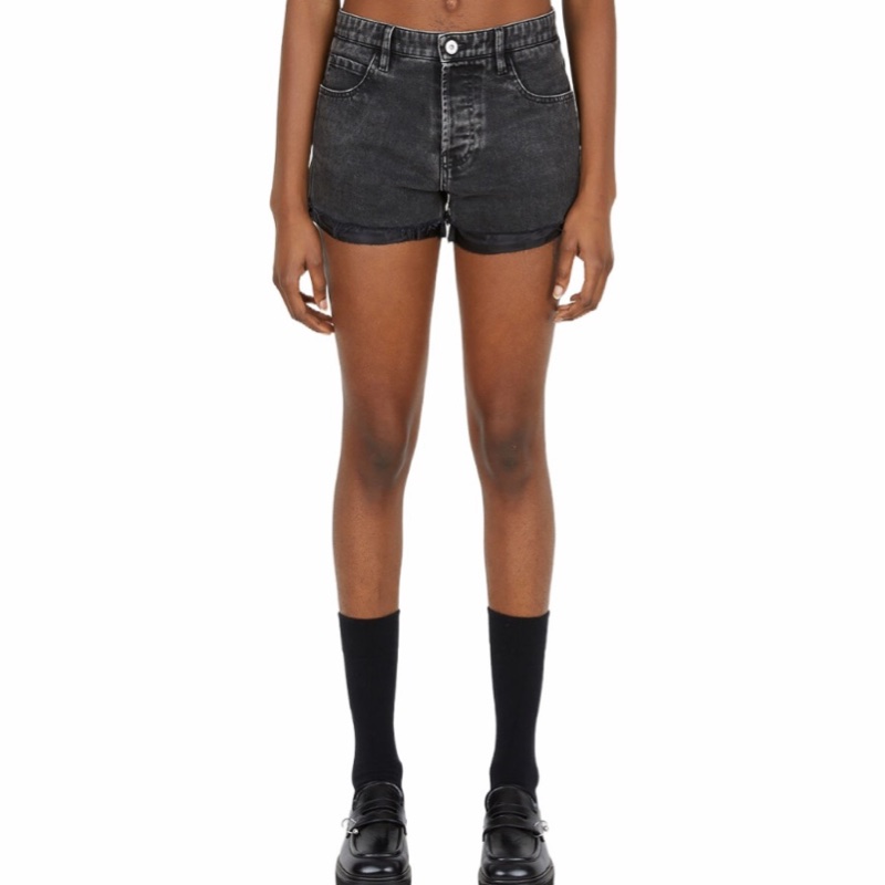 Miu Miu 女士 徽標細節牛仔短褲25 27碼-2