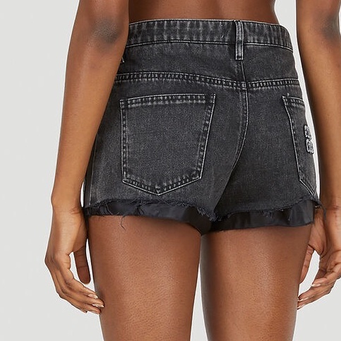 Miu Miu 女士 徽標細節牛仔短褲25 27碼-5