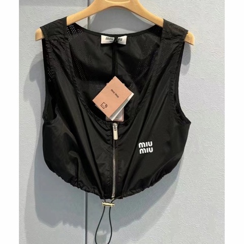 Miu Miu 女士 徽標細節馬甲IT-38 IT-40碼