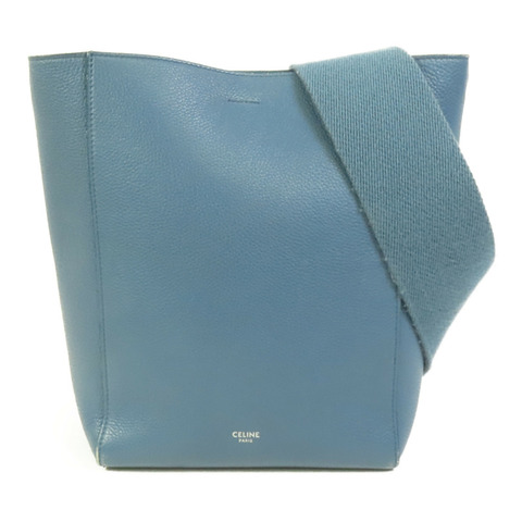 CELINE 牛皮皮革Sangle Bucket Bag銀扣肩背袋