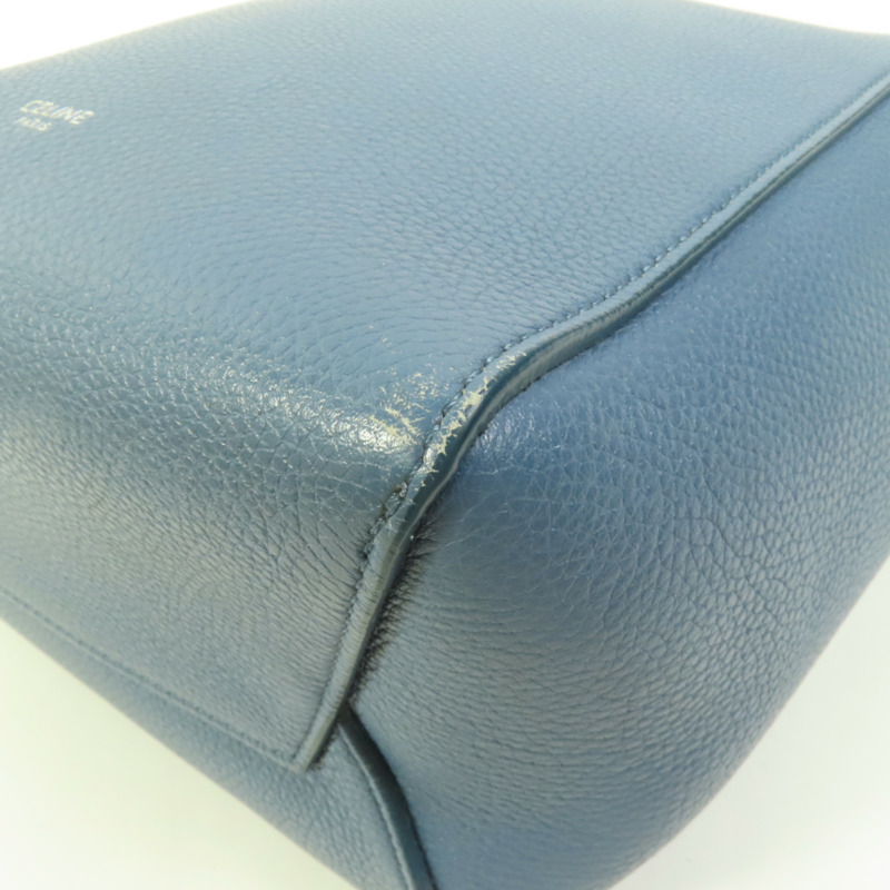 CELINE 牛皮皮革Sangle Bucket Bag銀扣肩背袋-10