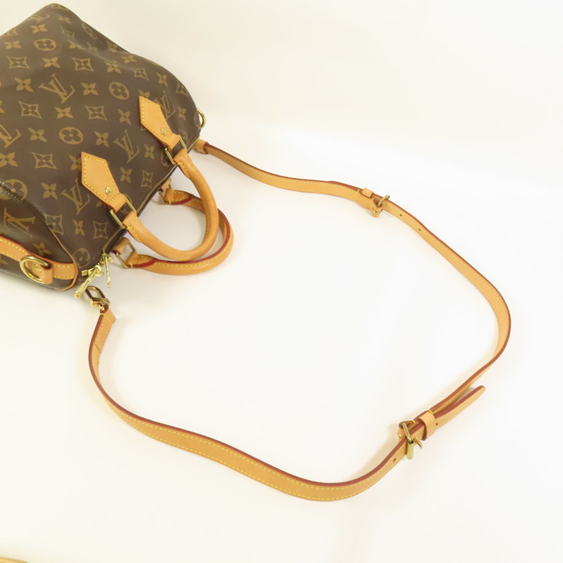 LOUIS VUITTON Monogram Speedy Bandouliere 25金扣手挽肩背兩用袋-5