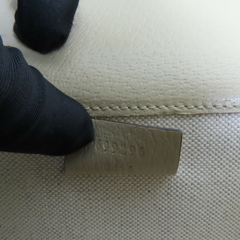 GUCCI 塗層帆布Horsebit 1955 Mini金扣肩背袋-9