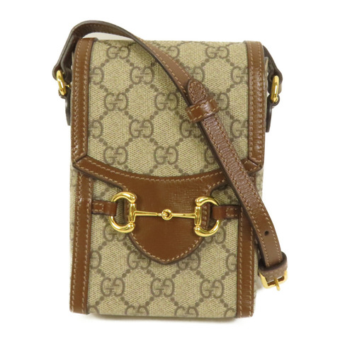 GUCCI 塗層帆布Horsebit 1955 Mini金扣肩背袋