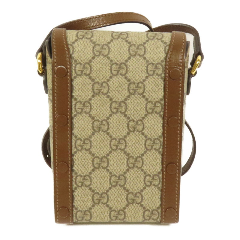 GUCCI 塗層帆布Horsebit 1955 Mini金扣肩背袋-1