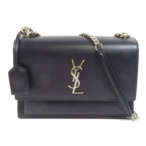 SAINT LAURENT 牛皮皮革Sunset Medium銀扣肩背袋