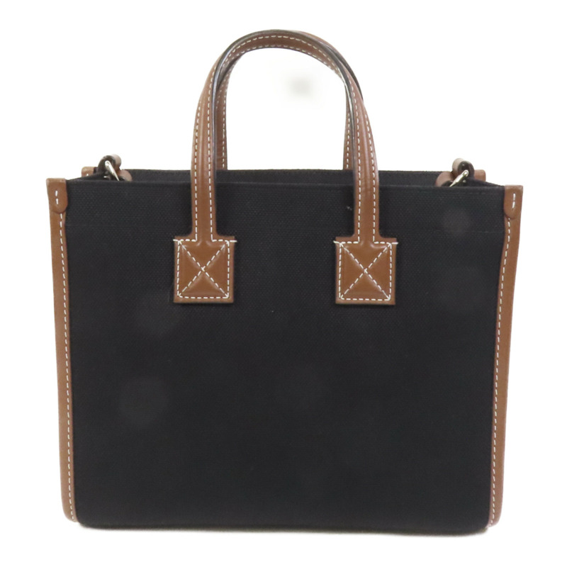 BURBERRY 帆布Mini Freya銀扣手挽肩背兩用袋-1