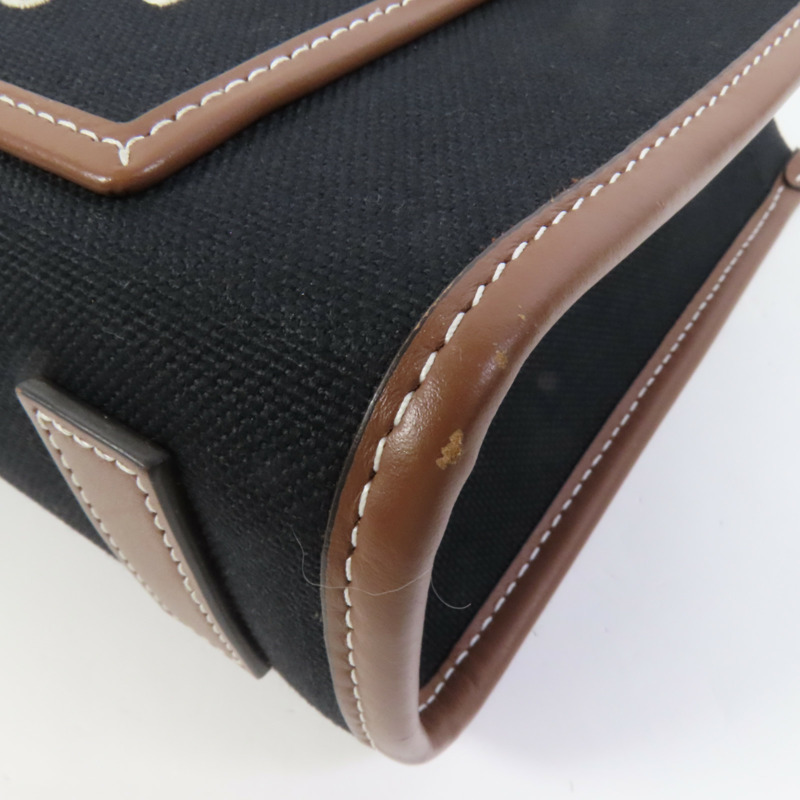 BURBERRY 帆布Mini Freya銀扣手挽肩背兩用袋-11