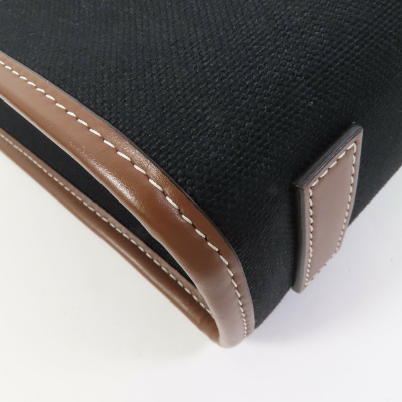 BURBERRY 帆布Mini Freya銀扣手挽肩背兩用袋-12