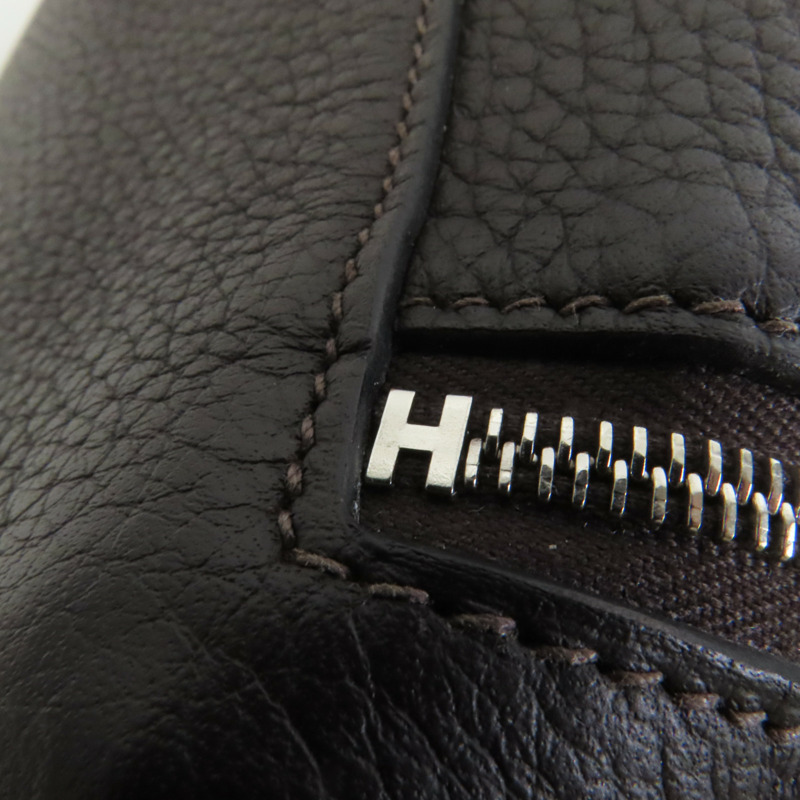 HERMES Clemence皮革Mini Lindy銀扣手挽肩背兩用袋Macassar-7