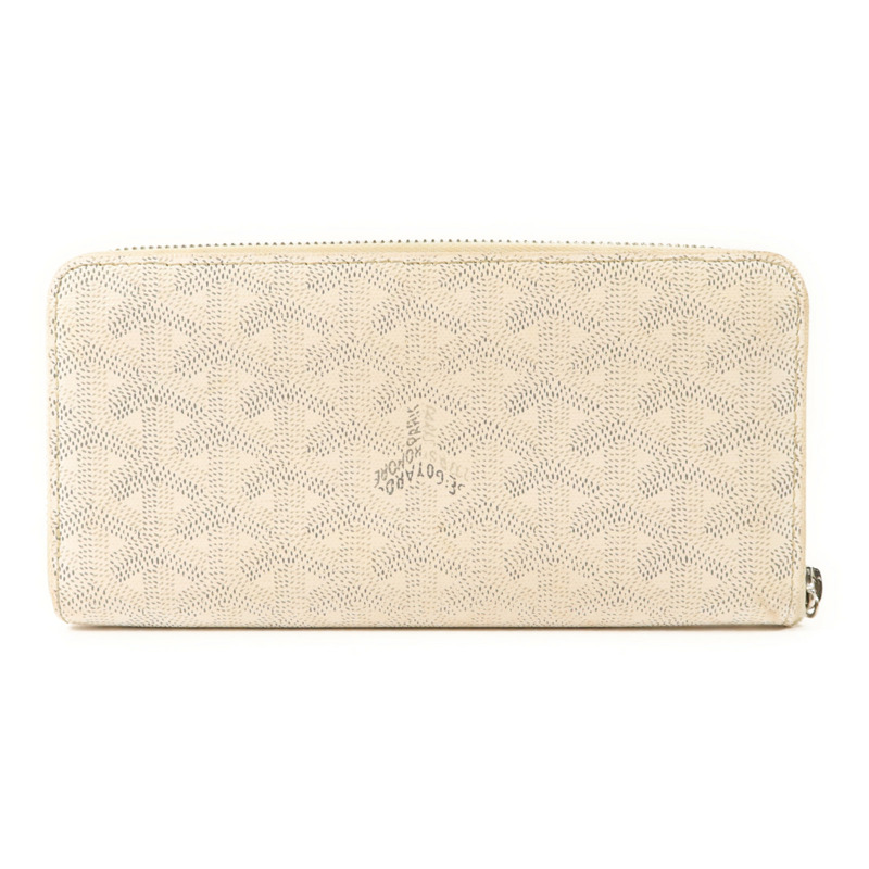 GOYARD 塗層帆布/牛皮皮革Matignon GM Wallet銀扣拉長鏈錢包-1