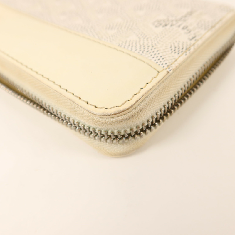 GOYARD 塗層帆布/牛皮皮革Matignon GM Wallet銀扣拉長鏈錢包-14