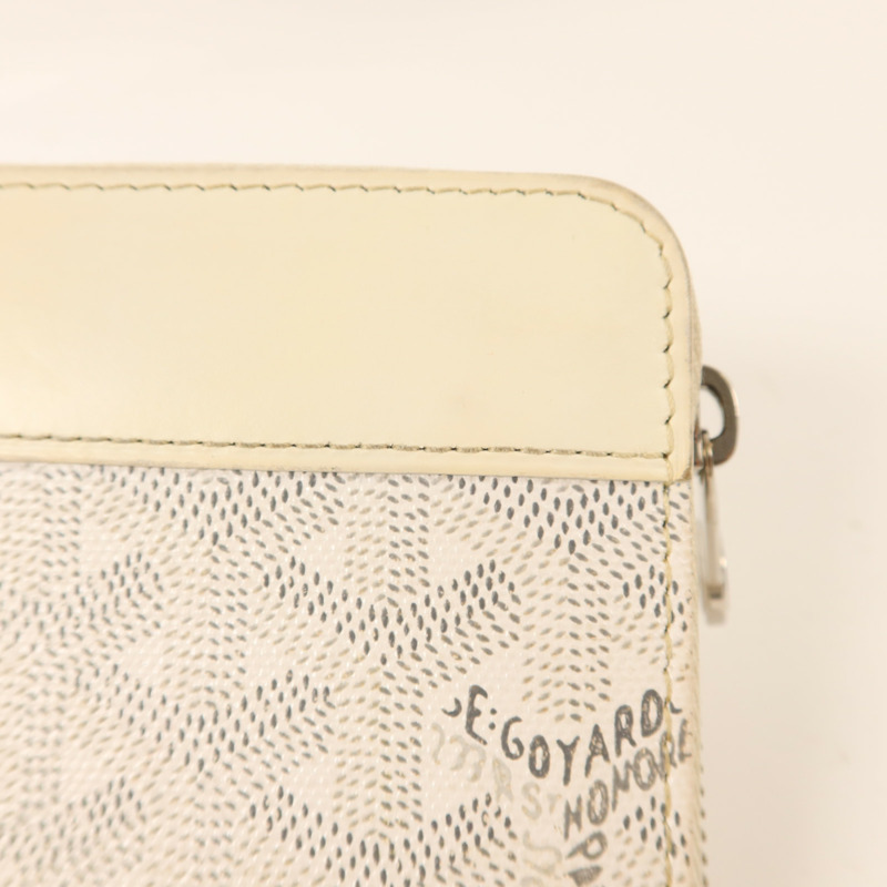 GOYARD 塗層帆布/牛皮皮革Matignon GM Wallet銀扣拉長鏈錢包-15