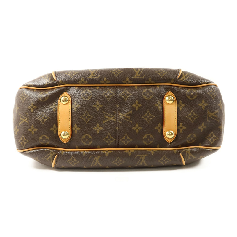 LOUIS VUITTON Monogram Galliera PM金扣肩背袋棕色-3