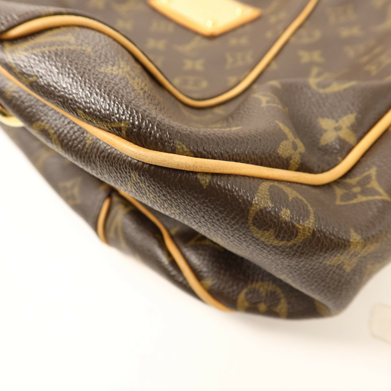 LOUIS VUITTON Monogram Galliera PM金扣肩背袋棕色-11
