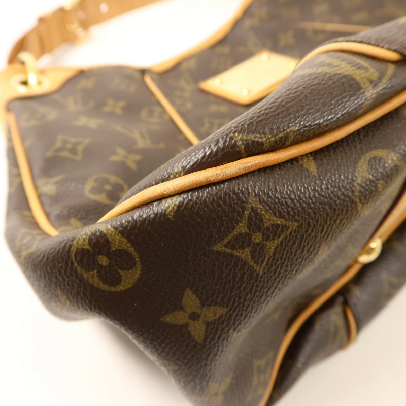 LOUIS VUITTON Monogram Galliera PM金扣肩背袋棕色-12