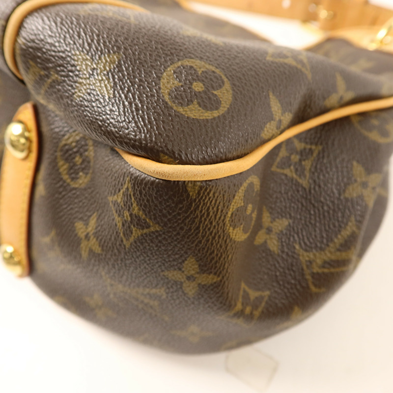 LOUIS VUITTON Monogram Galliera PM金扣肩背袋棕色-13