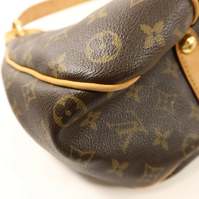 LOUIS VUITTON Monogram Galliera PM金扣肩背袋棕色-14