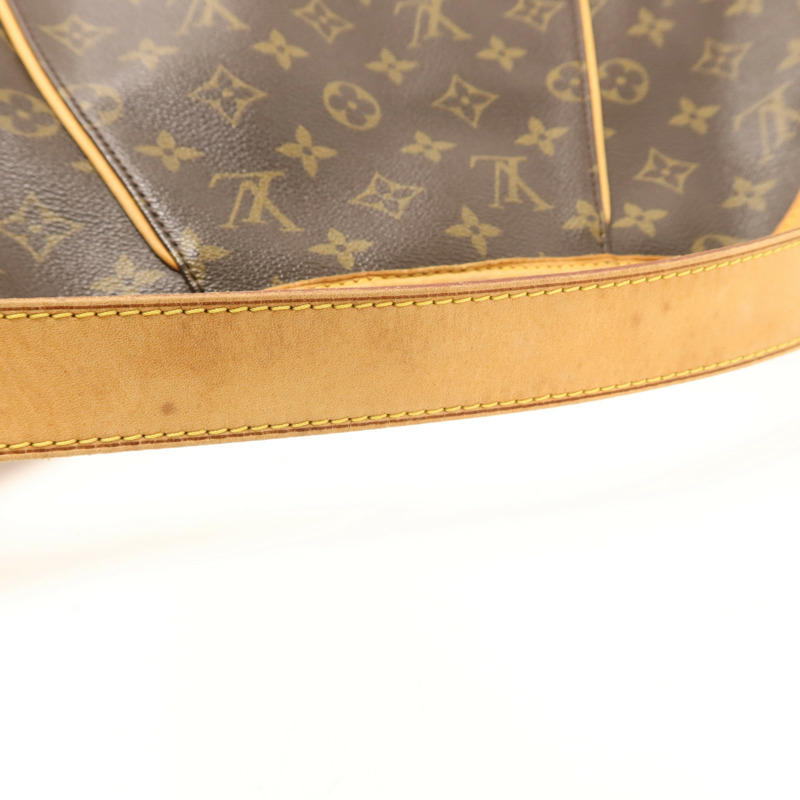 LOUIS VUITTON Monogram Galliera PM金扣肩背袋棕色-18