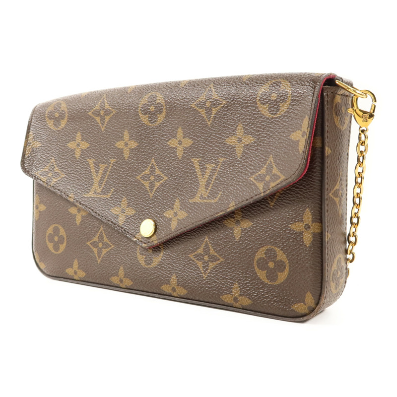 LOUIS VUITTON Monogram Pochette Felicie金扣鏈帶肩背袋-1