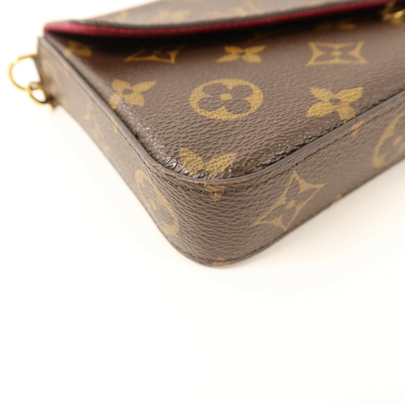 LOUIS VUITTON Monogram Pochette Felicie金扣鏈帶肩背袋-11