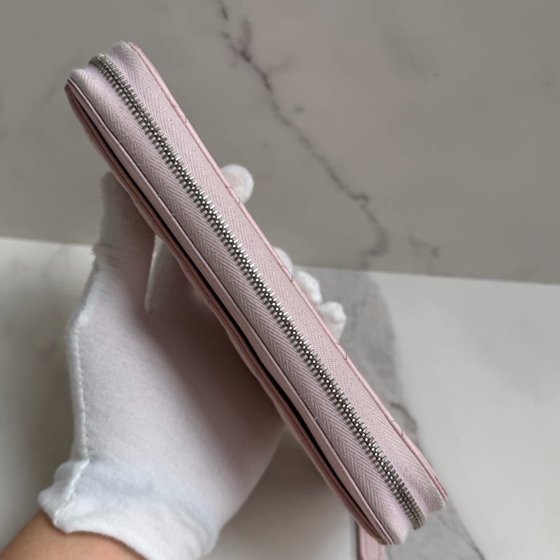 CHANEL 荔枝皮粉色長夾-2