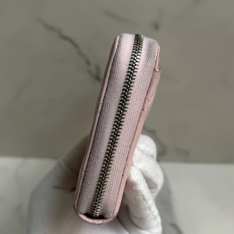 CHANEL 荔枝皮粉色長夾-4