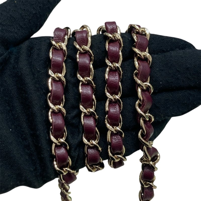 CHANEL 香奈兒 TOP HANDLE FLAP BAG MINI CF手提鑽把斜背包迷你 小羊皮 酒紫色 淺金釦-13