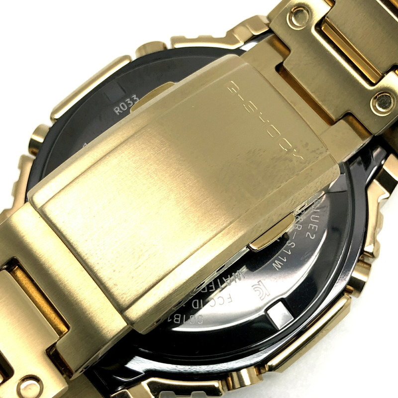 卡西歐 G-SHOCK GM-B2100GD-9A 全金屬金色 IP 太陽能腕錶，配備藍牙、手機連接、雙 LED 照明、八角形設計、橡木指針/數位雙顯。 2023 年 3 月發布。可在 Mikunigaoka 商店購買。-4