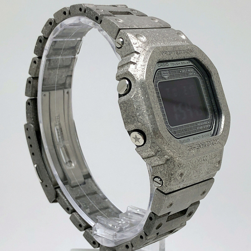 卡西歐 G-SHOCK GMW-B5000PS-1 40週年紀念版復刻腕錶，全金屬錶殼，電波太陽能動力，藍牙，手機連接功能，銀色錶殼，TIC鍍膜，2023年4月發售，Mikunigaoka 專賣店-1