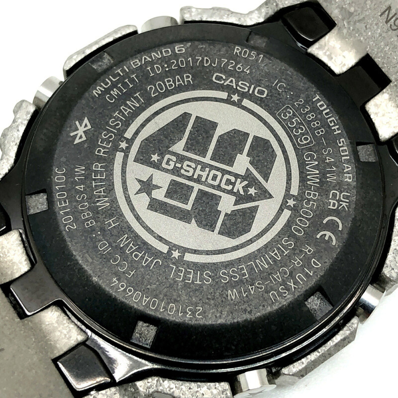 卡西歐 G-SHOCK GMW-B5000PS-1 40週年紀念版復刻腕錶，全金屬錶殼，電波太陽能動力，藍牙，手機連接功能，銀色錶殼，TIC鍍膜，2023年4月發售，Mikunigaoka 專賣店-7