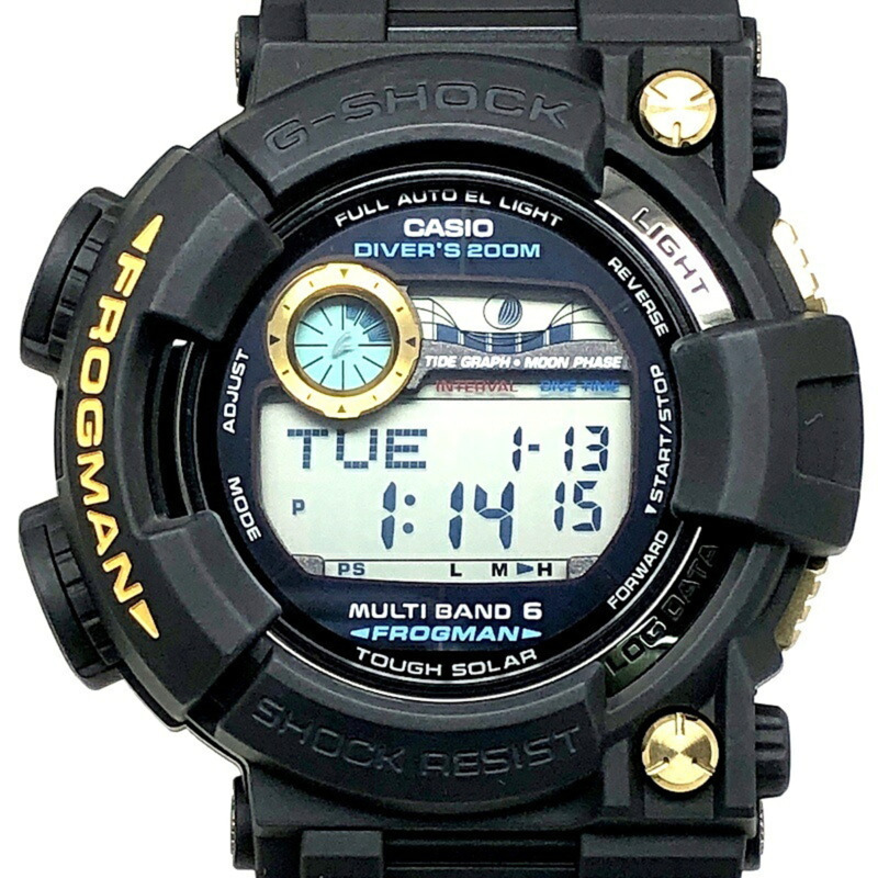 卡西歐 G-SHOCK FROGMAN GWF-1000G-1 電波太陽能手錶,黑金配色,2010 年 3 月發售,Mikunigaoka 店-0