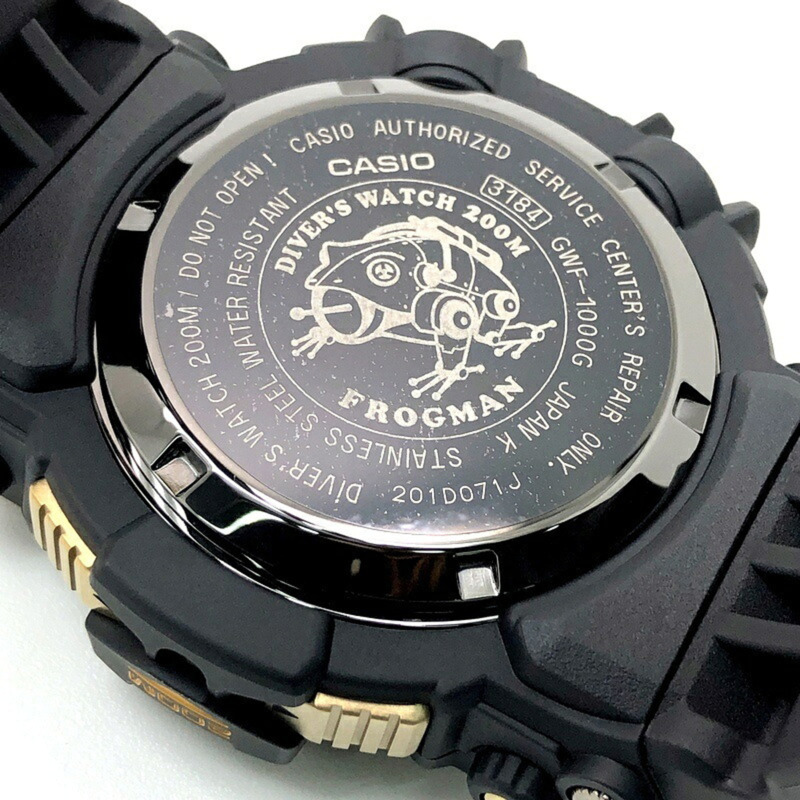 卡西歐 G-SHOCK FROGMAN GWF-1000G-1 電波太陽能手錶,黑金配色,2010 年 3 月發售,Mikunigaoka 店-7