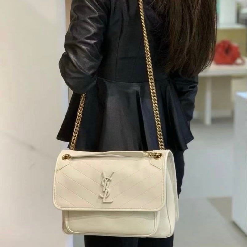 YSL聖羅蘭白金羊皮中號niki ,D扣-8