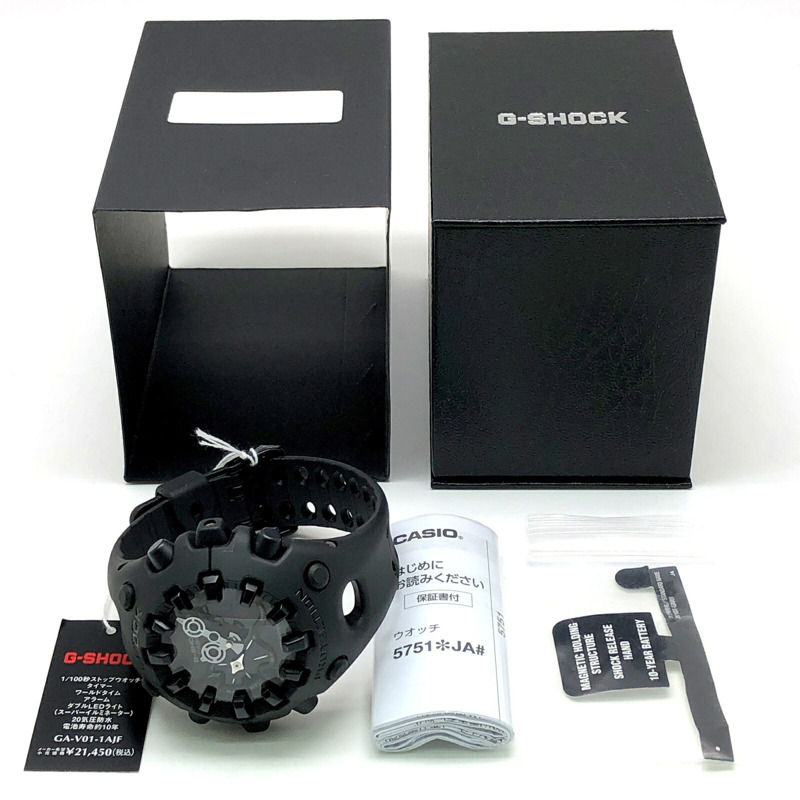 卡西歐 G-SHOCK GA-V01-1A 手錶，10 年電池壽命，有機設計，黑色，GA-V01 系列，2025 年 4 月發售，Mikunigaoka 商店-9