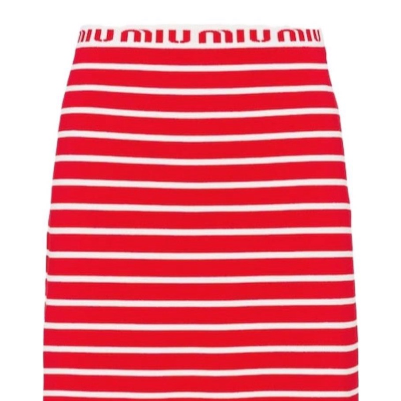 Miu Miu 女士 條紋迷你半身裙IT-36 IT-38 IT-40 IT-42碼-0