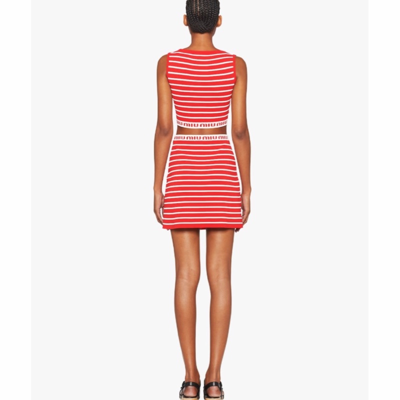 Miu Miu 女士 條紋迷你半身裙IT-36 IT-38 IT-40 IT-42碼-4