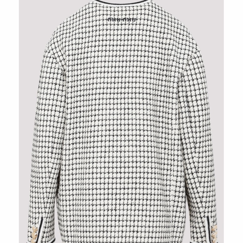 Miu Miu 女士 格紋花呢單排扣開衫IT-42碼-2