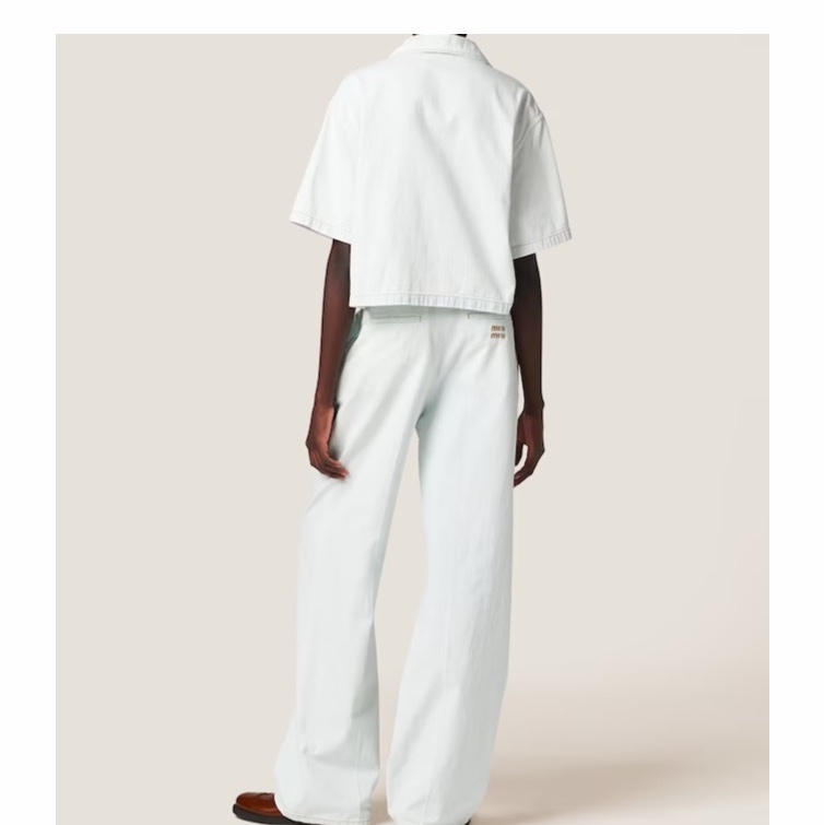 Miu Miu 女士 刺繡標牛仔襯衫IT-38 IT-40碼-5