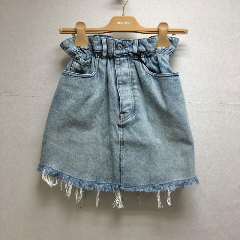 Miu Miu 女士 牛仔迷你半身裙IT-38 IT-42 IT-44碼-0