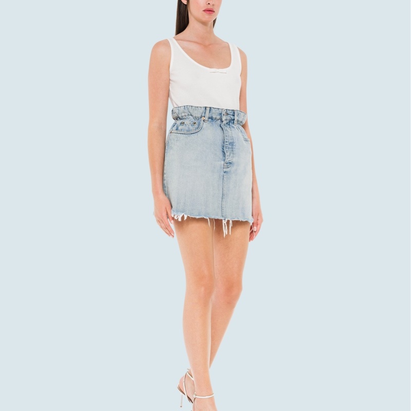 Miu Miu 女士 牛仔迷你半身裙IT-38 IT-42 IT-44碼-4