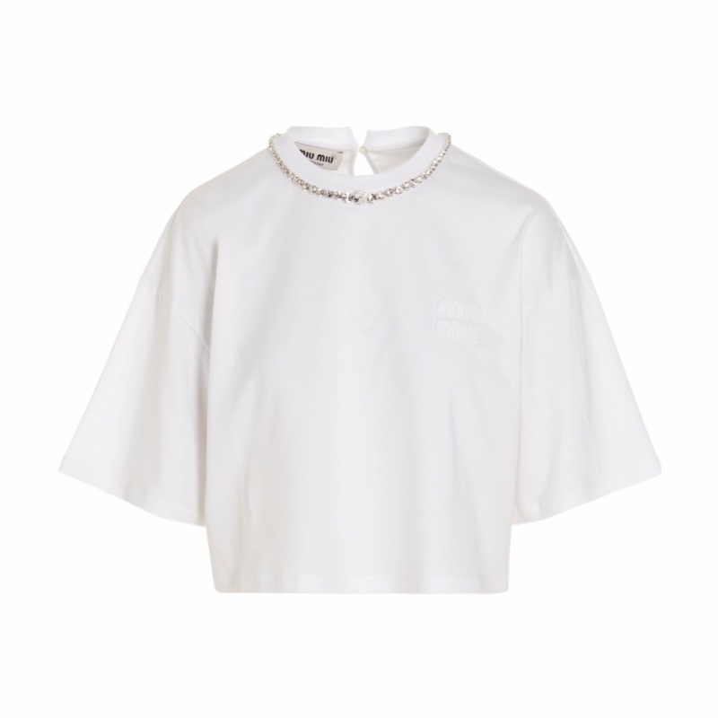 Miu Miu 女士 徽標短袖T恤XS M碼-1