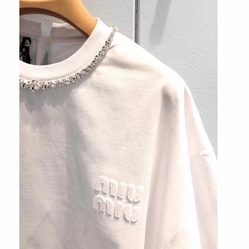 Miu Miu 女士 徽標短袖T恤XS M碼-3