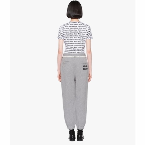 Miu Miu 女士 印花圖案T恤XS S M L XL碼-3