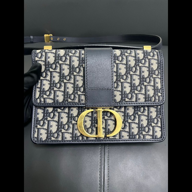 Dior Montaigne medium 
藍色老花 蒙田30中號-1