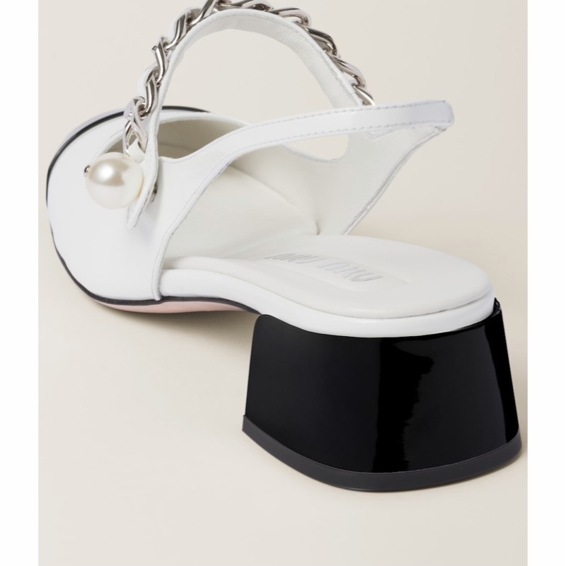 Miu Miu 女士 雙色露跟高跟鞋35 35.5 36 36.5 37 37.5 38 38.5 39 40碼跟高: 3.5cm-2