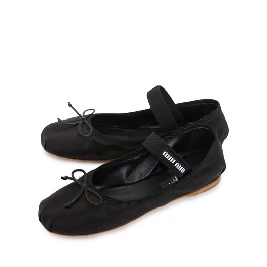 Miu Miu 女士 圓頭鬆緊帶芭蕾舞鞋35 35.5 36 36.5 37 37.5 38 38.5 39 39.5 40 40.5 41碼-0