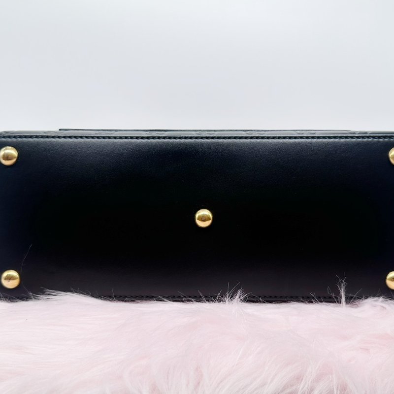 GUCCI 黑色壓花 Padlock月光寶盒兩用包-4