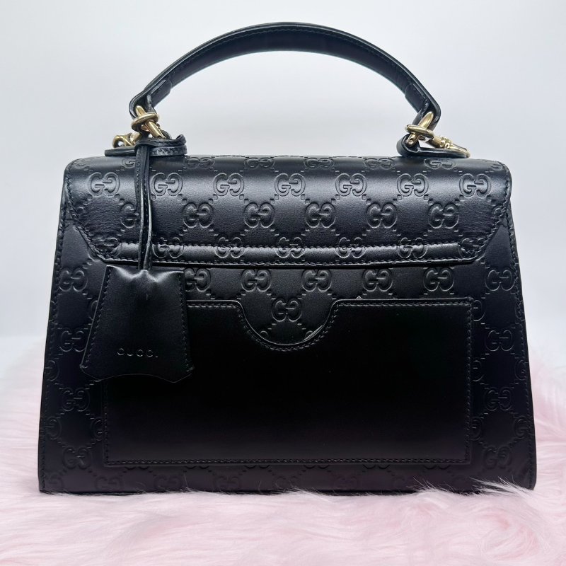 GUCCI 黑色壓花 Padlock月光寶盒兩用包-6